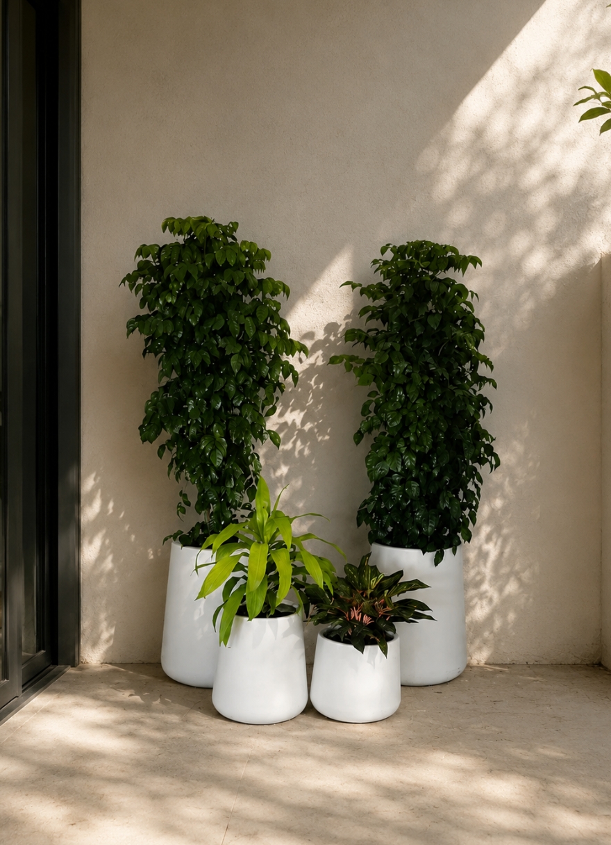 Outdoor Polymer Pots for Commercial Streetscapes